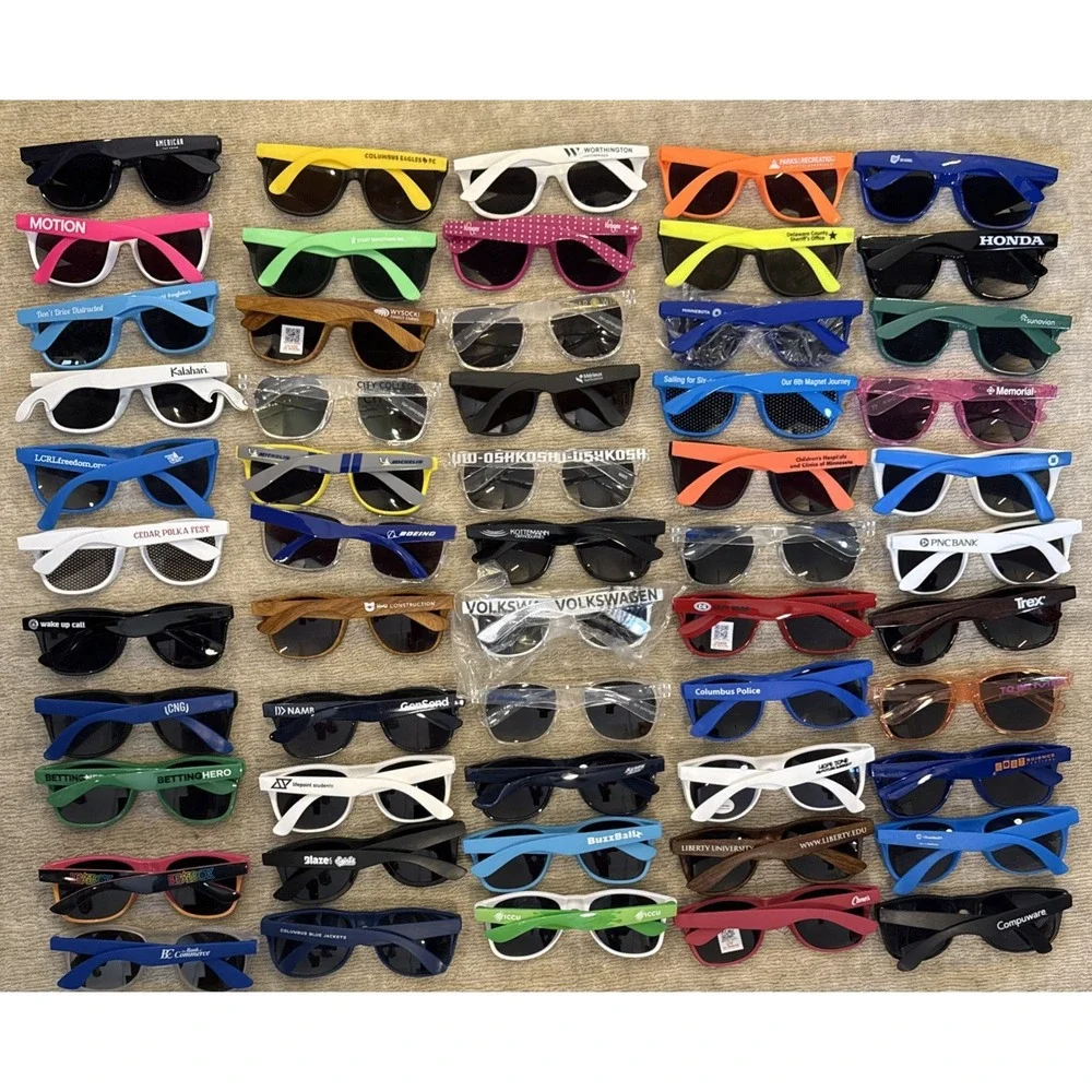 Lot of 50 NEW Logo Sunglasses: Limited Offer-Multiple Colors-Men/Women-NWT